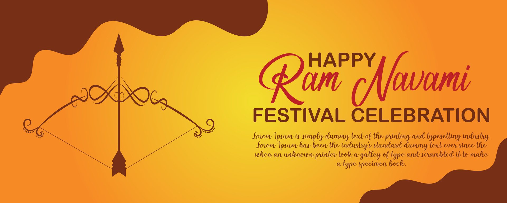 Happy Ram Navami cultural Banner Hindu festival vertical post wishes celebration card Ram Navami celebration background Free Vector