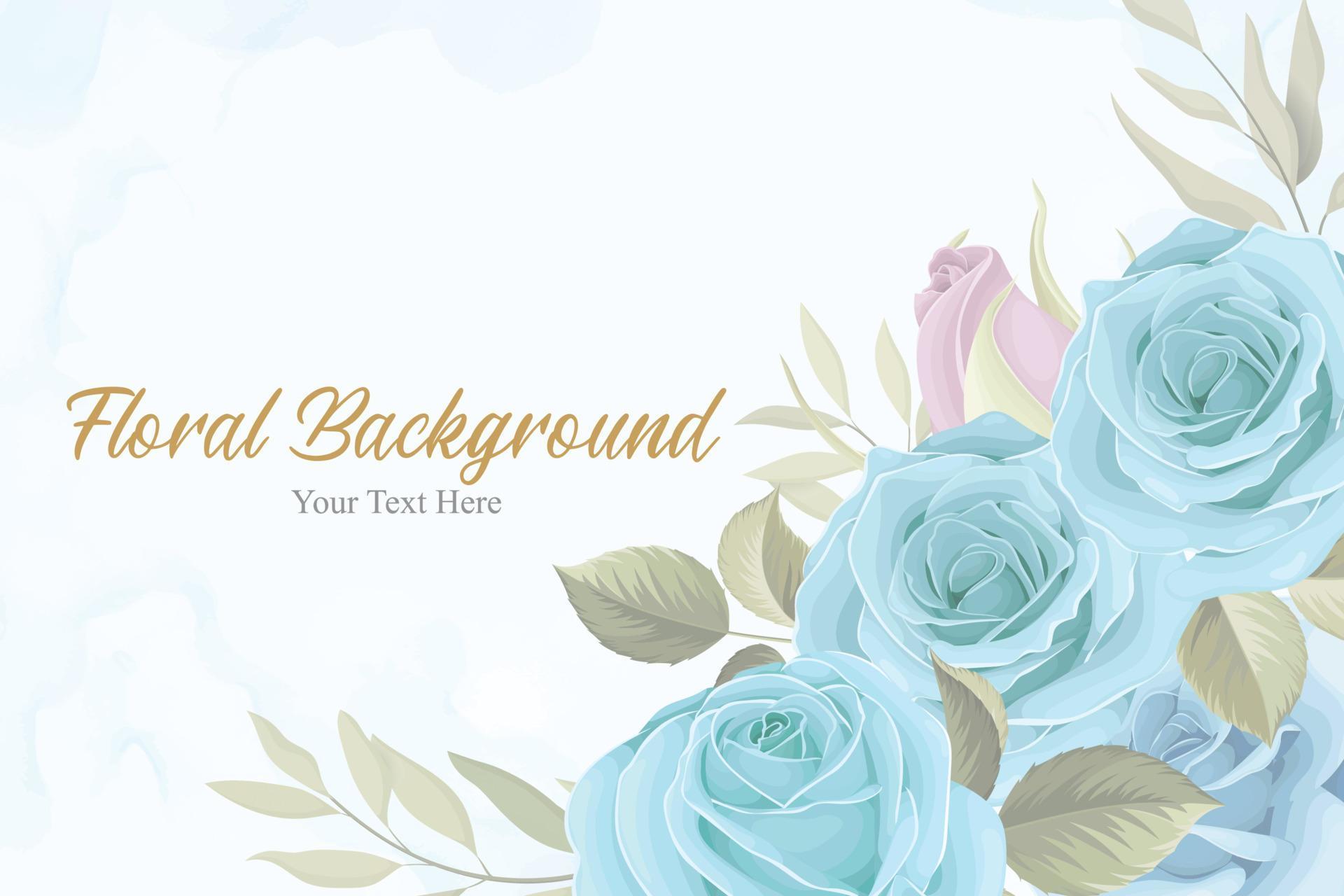 Beautiful floral background with blue flowers Stock Free