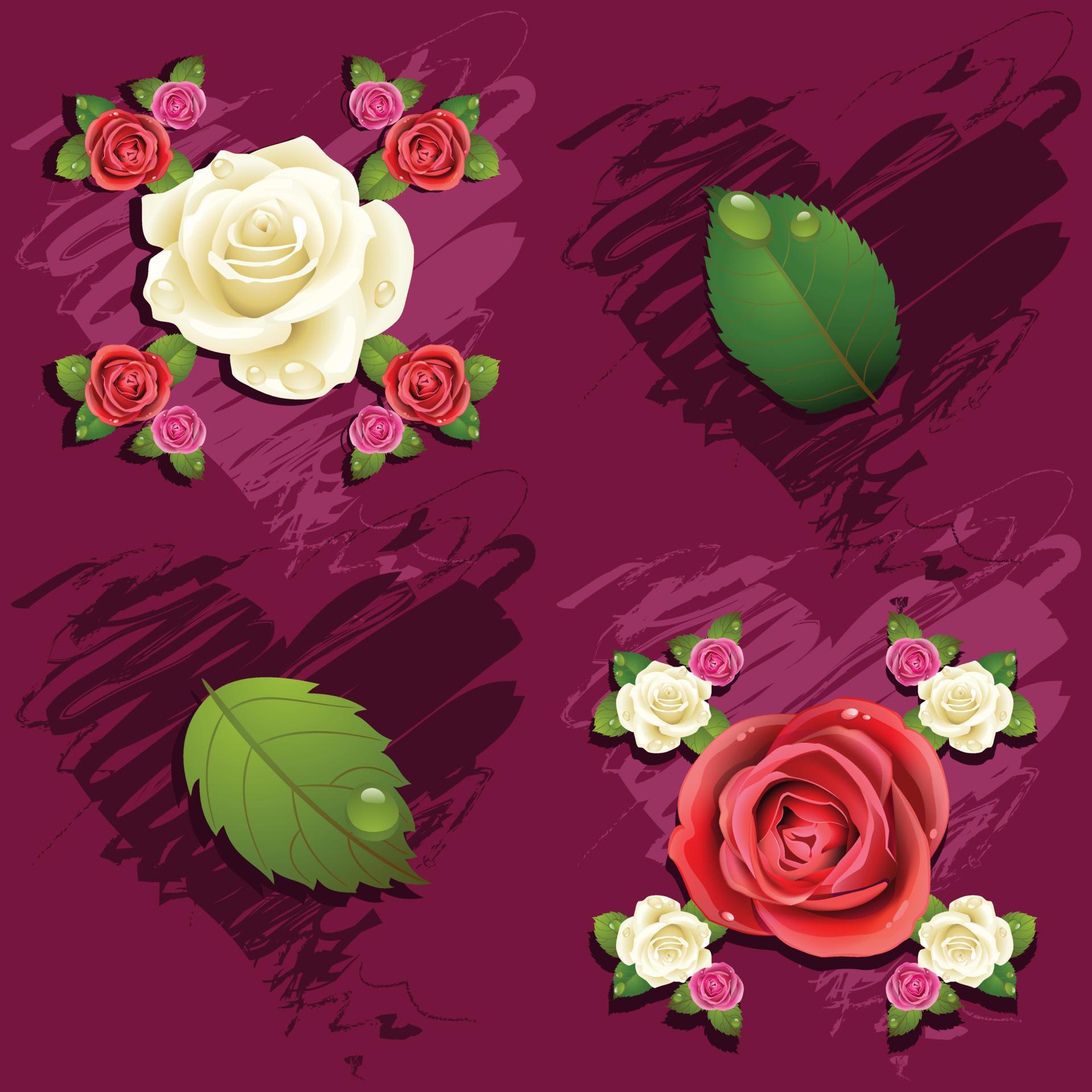 Heart rose flower seamless pattern design Stock Free