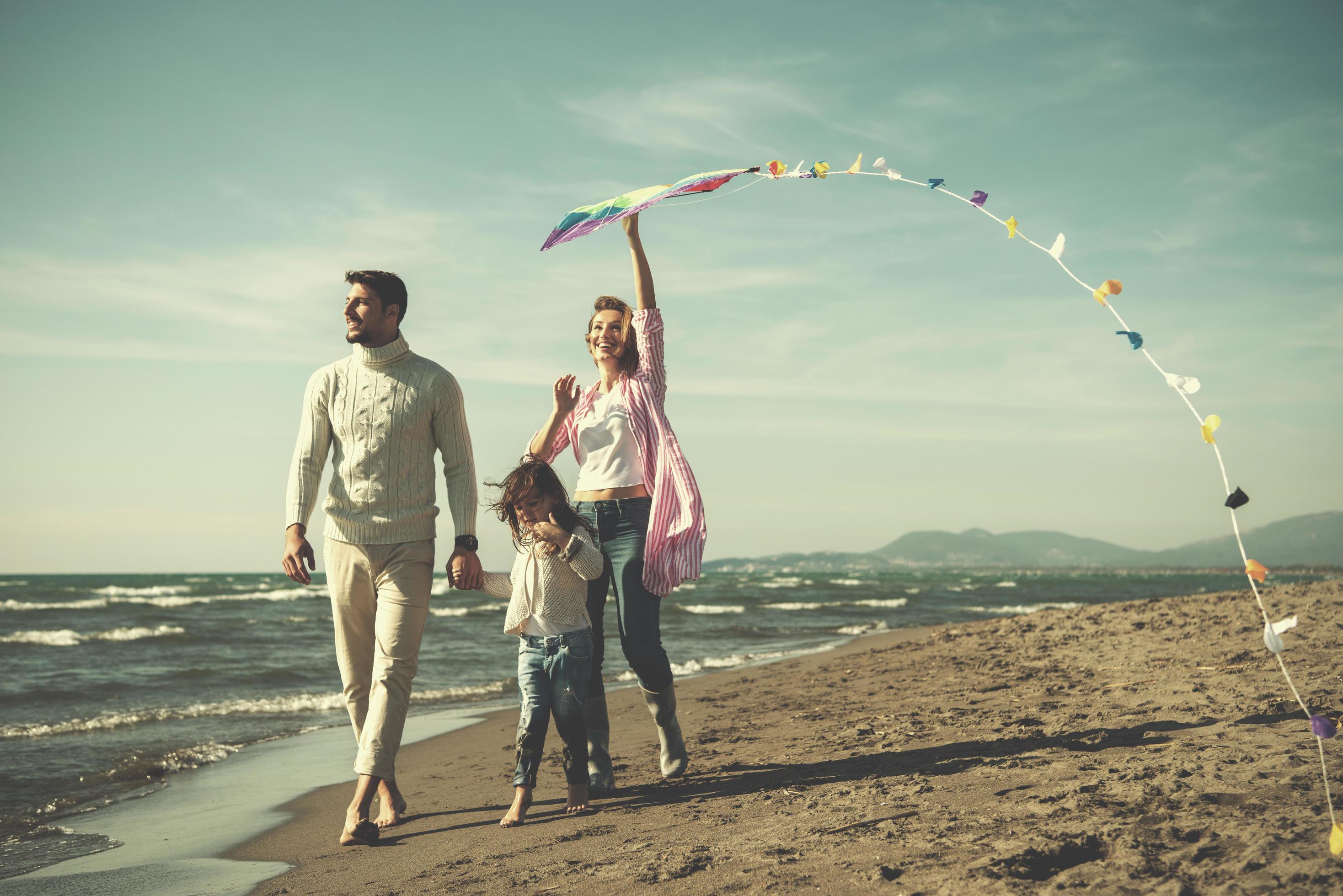 happy family enjoying vecation during autumn day Stock Free