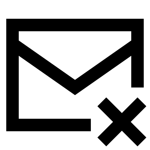 Mail, x icon