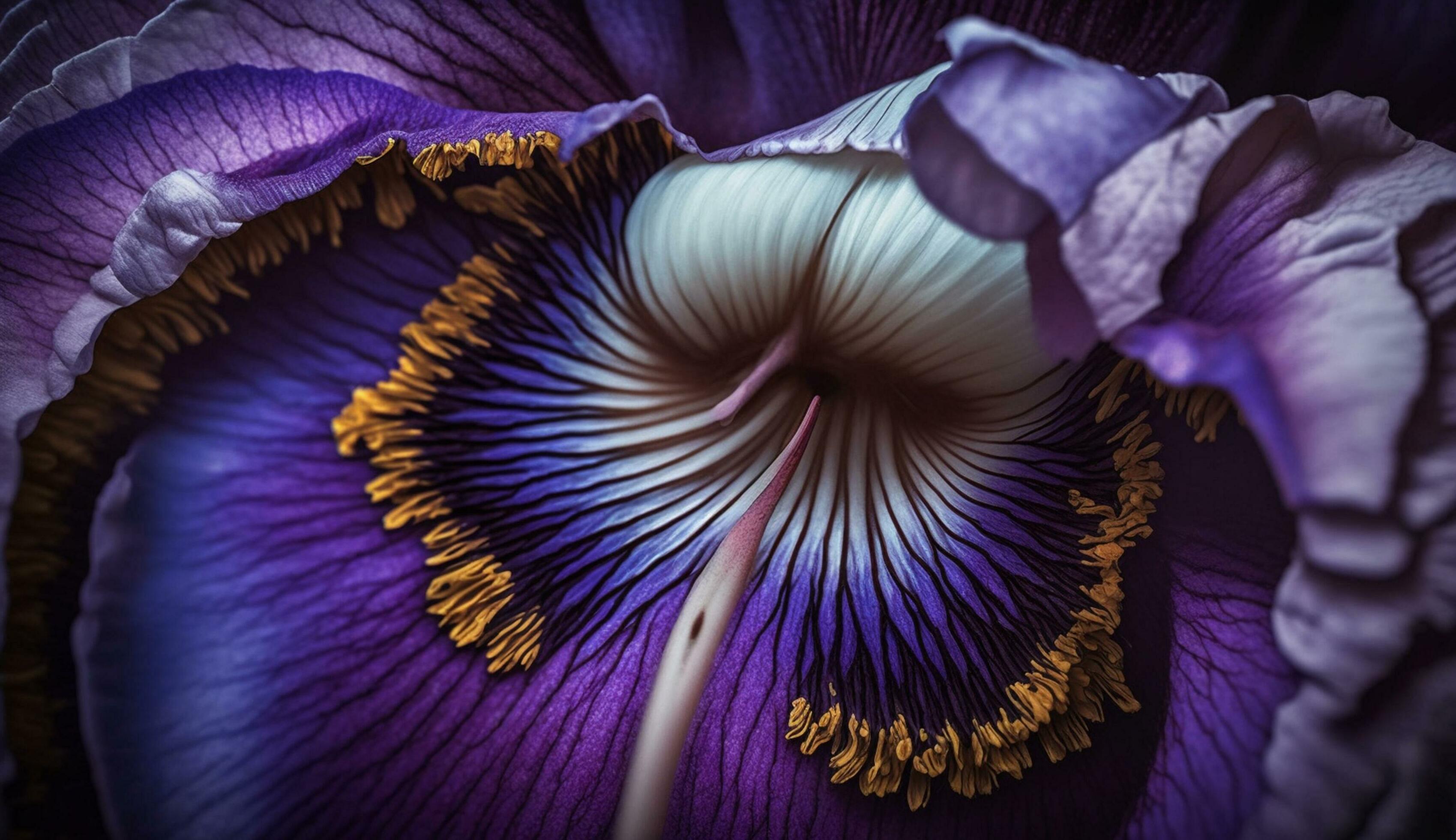 purple beauty close up of a flower ,generative AI Stock Free