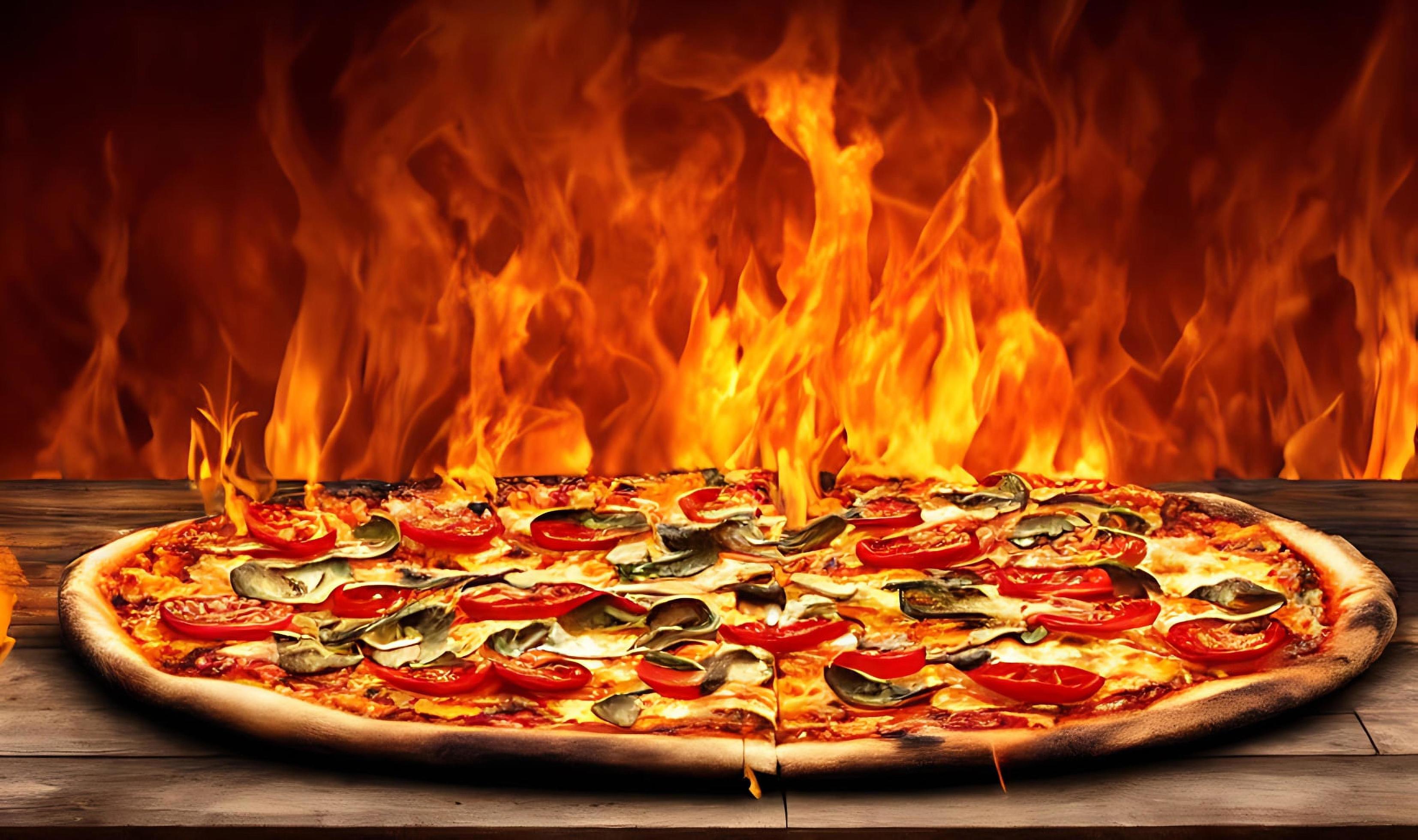 Pizza. Traditional Italian cuisine fast food. Stock Free