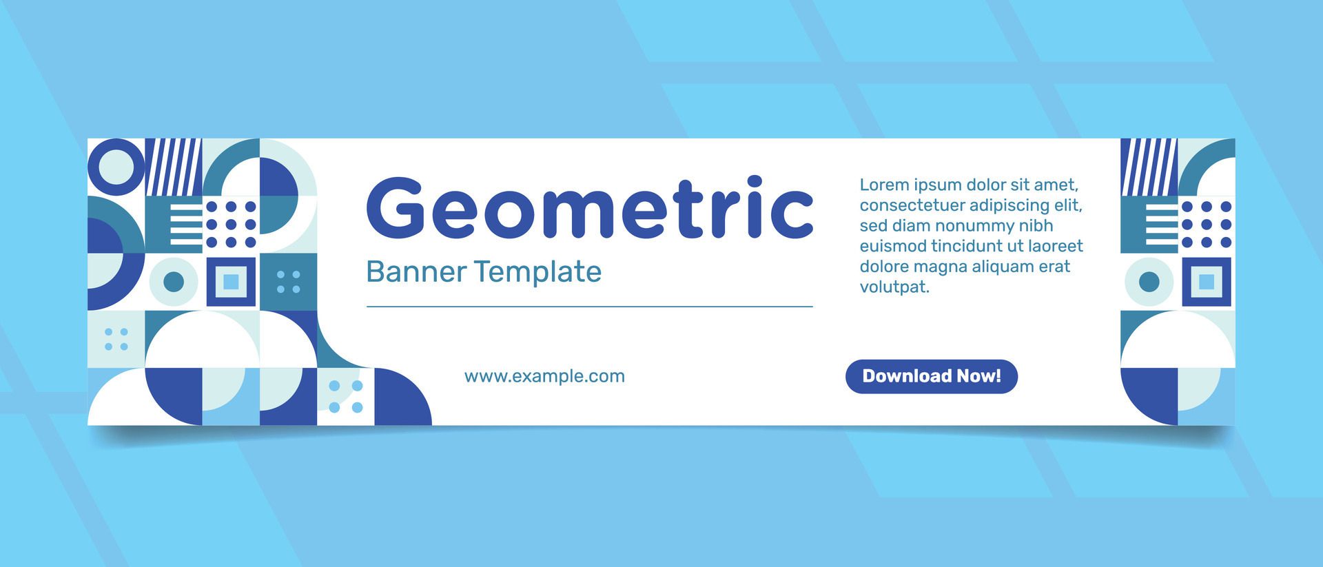 Geometric Blue Banner Design Free Vector