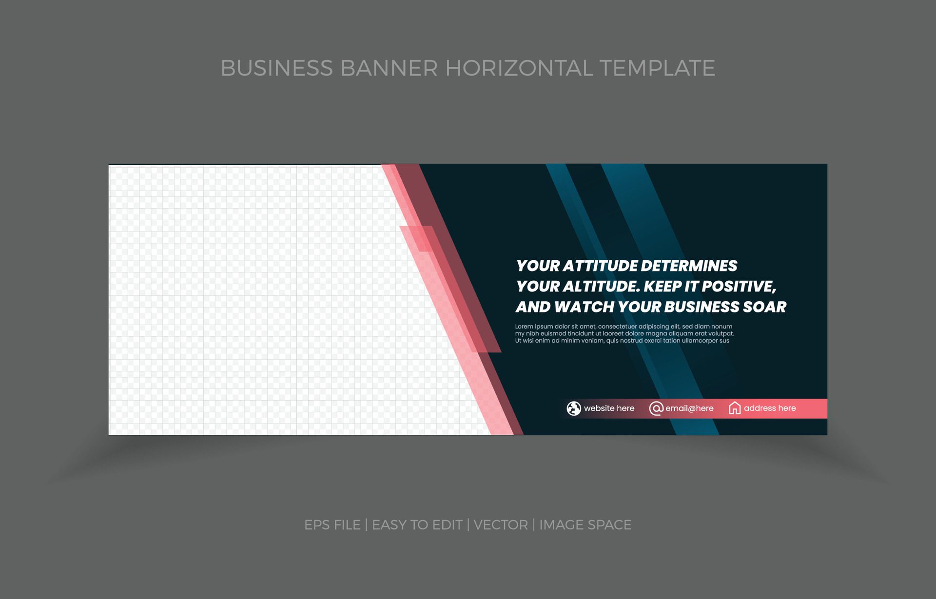 Business Horizontal Banner Template Design with Image Space Template Free Vector