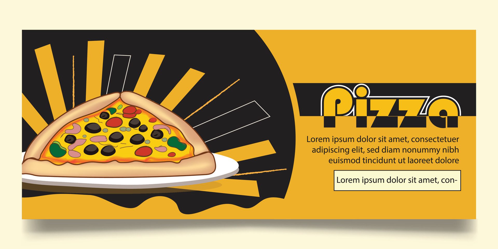 Pizza and fast food banner design Free Vector