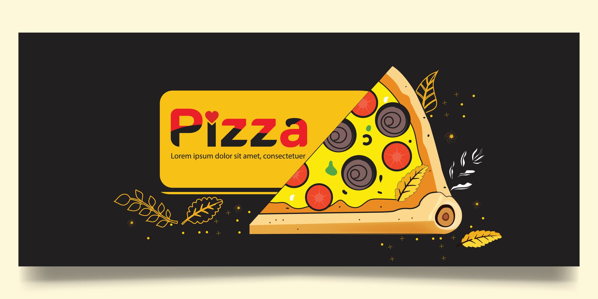 Pizza and fast food banner design Free Vector