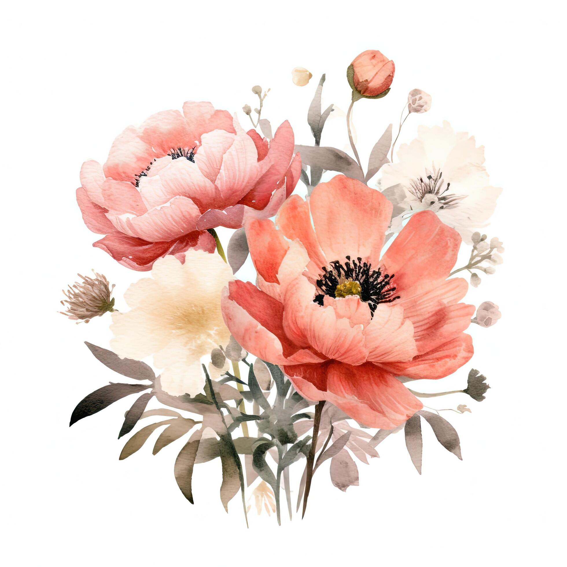 Watercolor flower bouquet. Illustration Stock Free