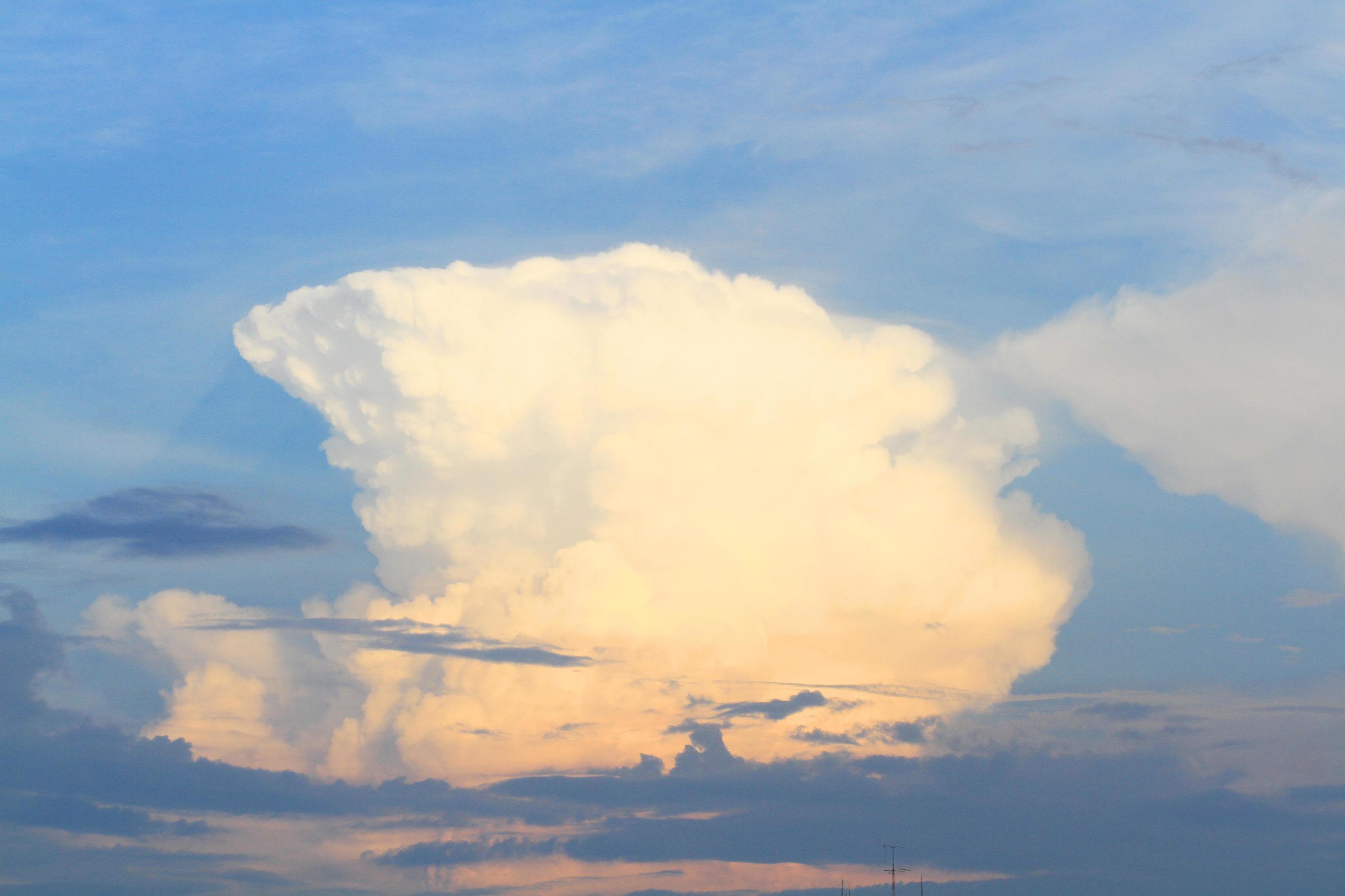 Beautiful Golden light and twilight of sunset on the clouds and blue sky Stock Free