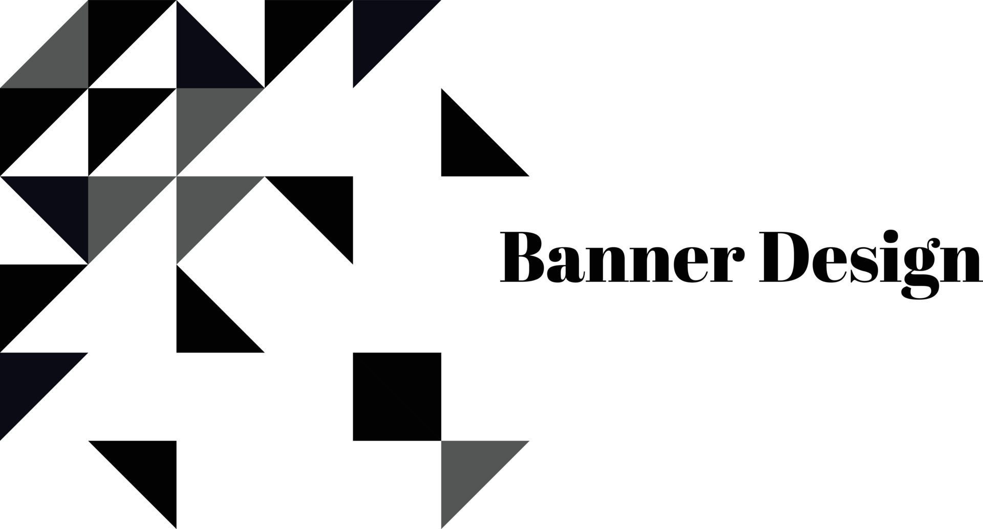 vector black white geometric pattern banner Free Vector