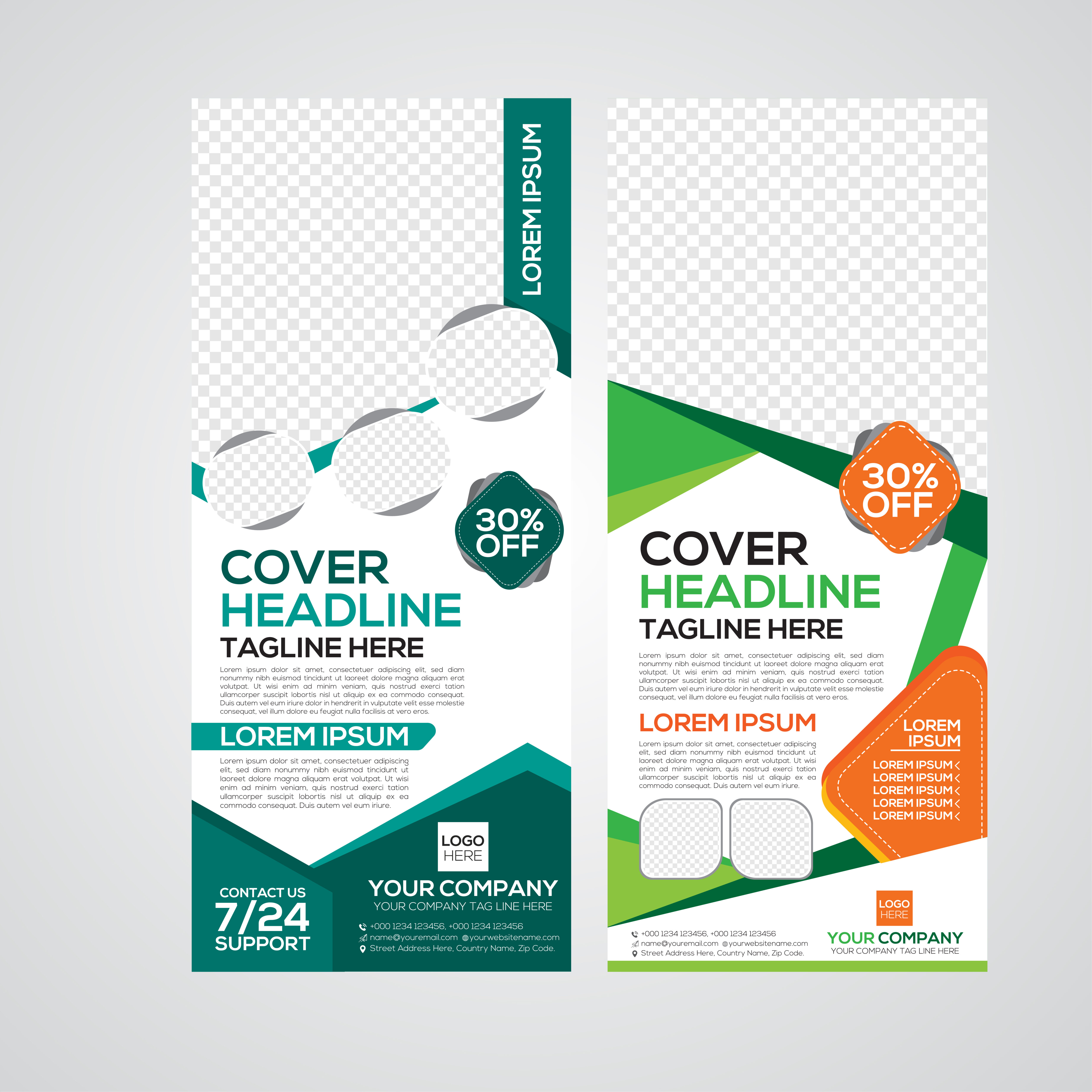 Modern Roll Up Print Banner Design Free Vector