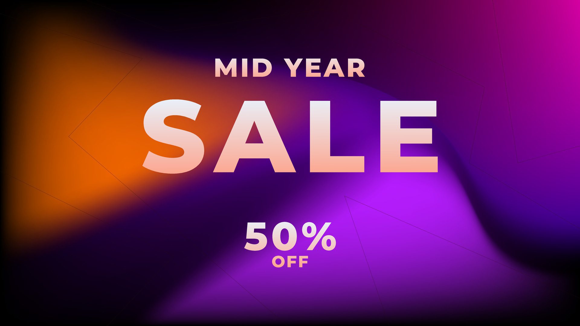 MID YEAR SALE OFFERS AND PROMOTION TEMPLATE BANNER DESIGN.COLORFUL GRADIENT COLOR BACKGROUND VECTOR. GOOD FOR SOCIAL MEDIA POST, COVER , POSTER Free Vector