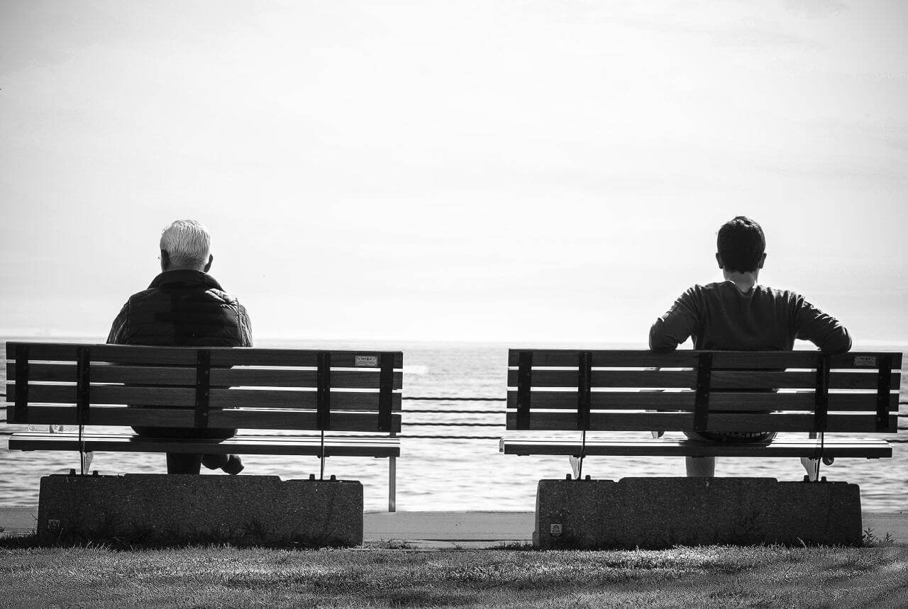 Sea Front Old Young Man Stock Free