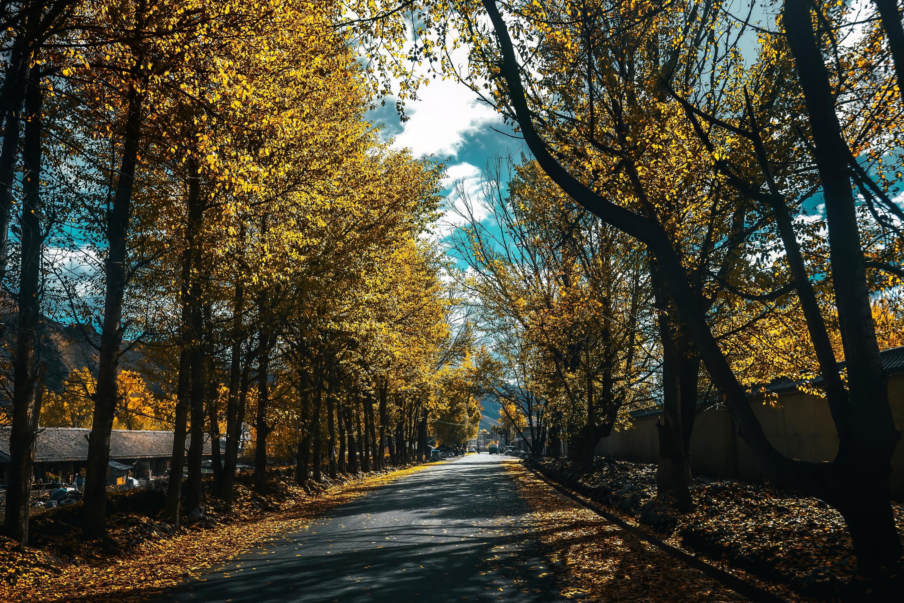 Spectacular scenery in the high mountains of western Sichuan, China, with different seasons Stock Free