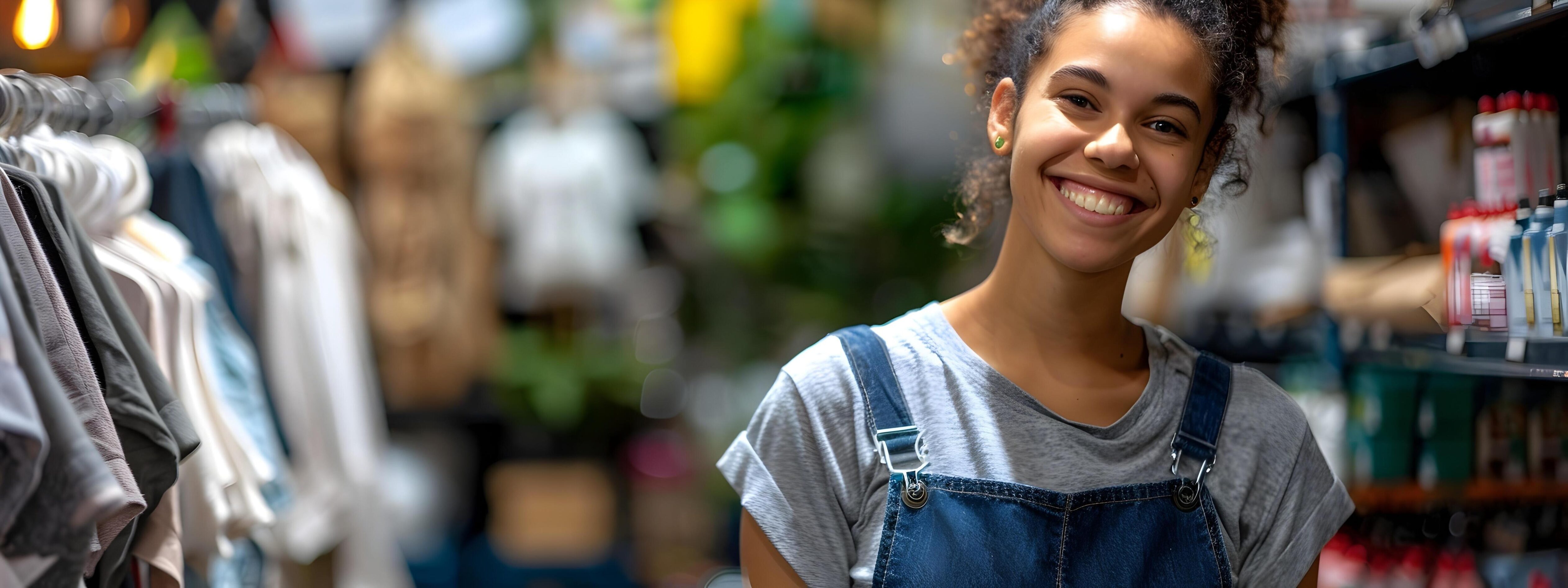 Cheerful Young Retail Associate Providing Friendly Customer Service Stock Free