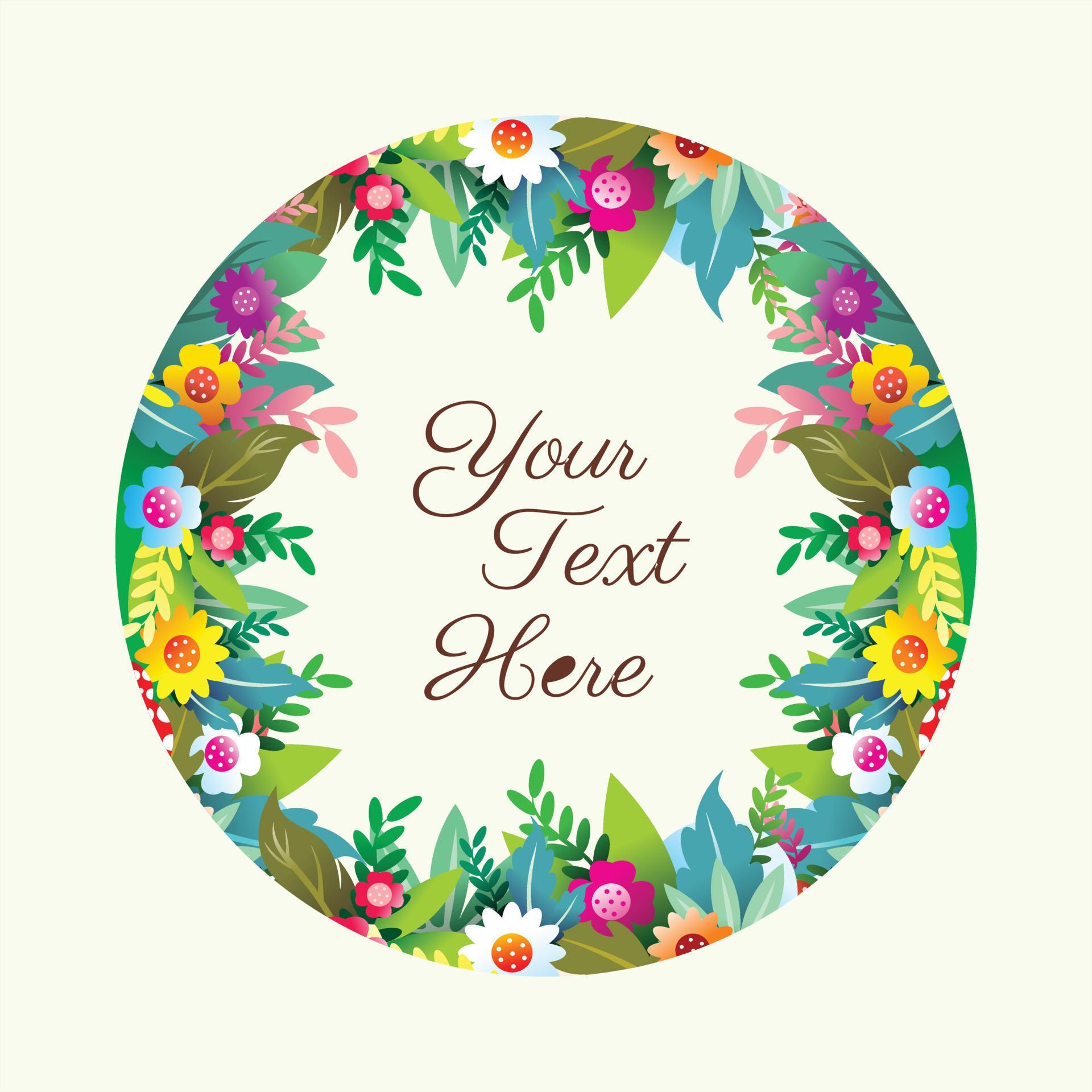 Flower frame round vector for greeting template Stock Free and Free SVG