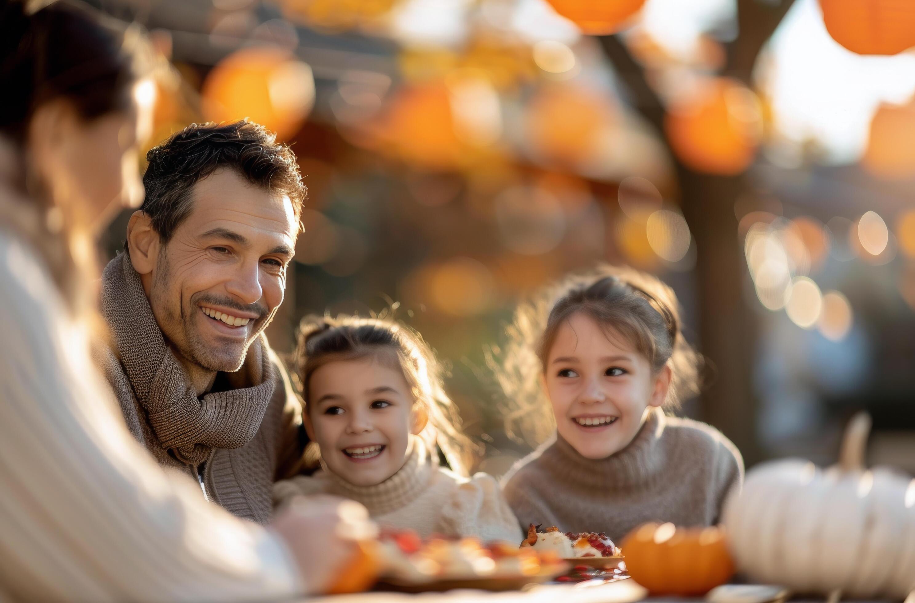 Family Gathering With Pumpkins Stock Free