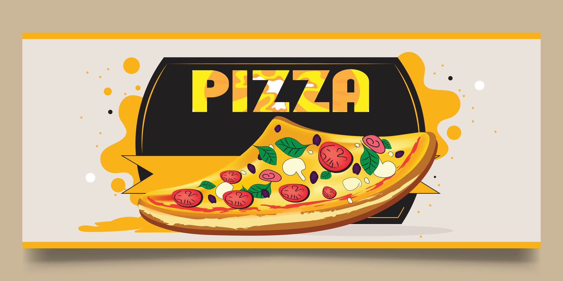 Pizza and fast food banner design Free Vector