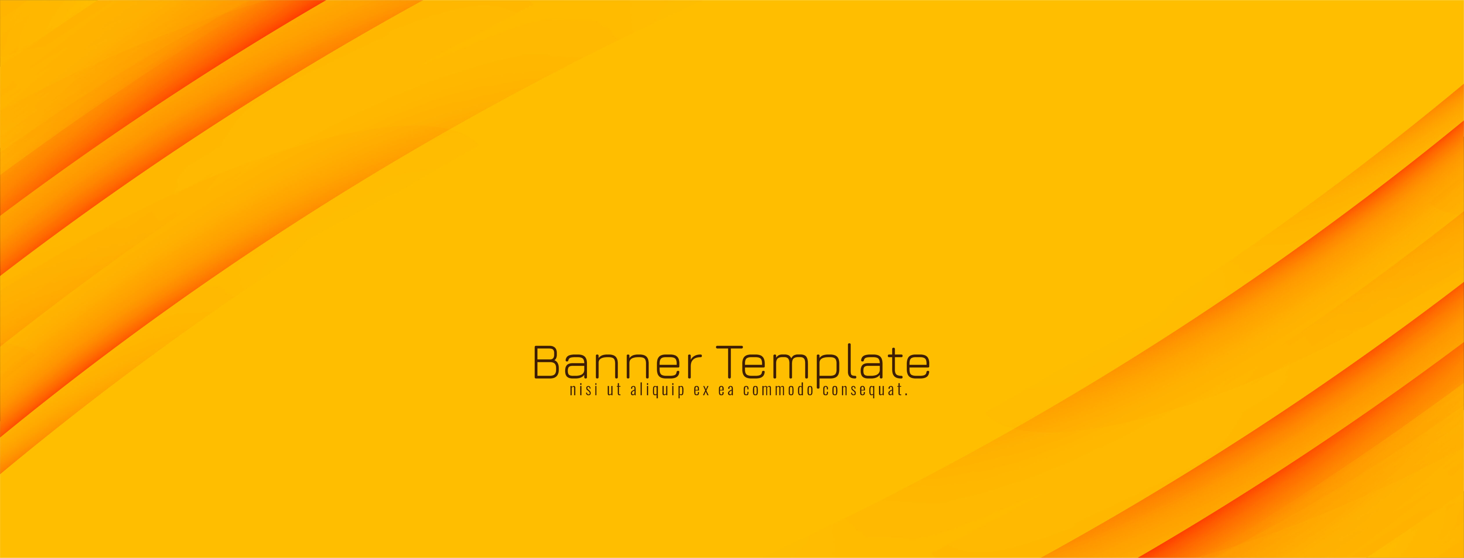 Modern wavy lines paper cut style yellow color banner design Free Vector