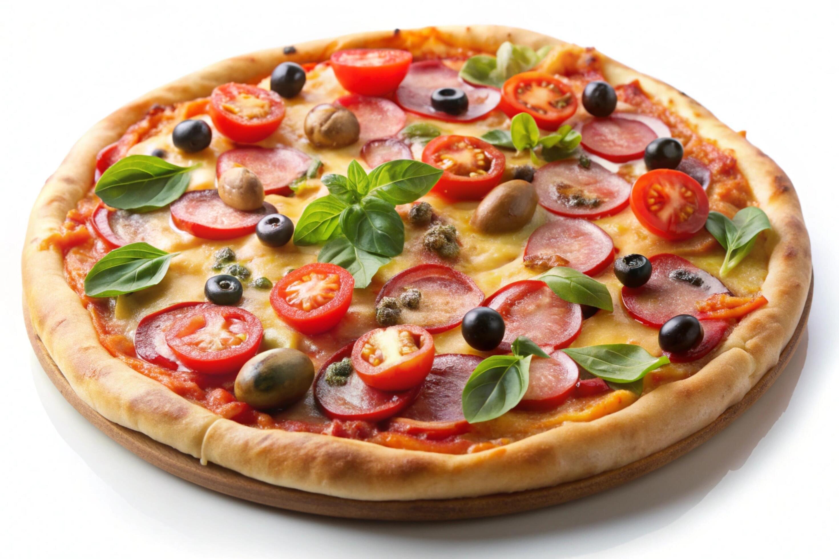 Pizza photo isolated on simple background Stock Free