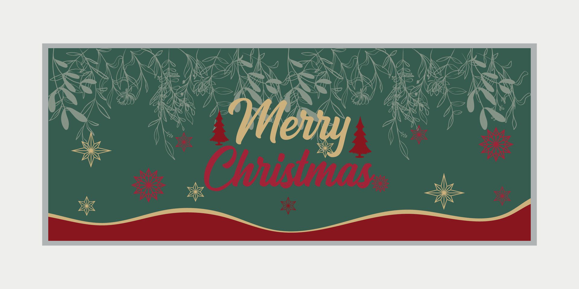 merry christmas banner set and happy new year banner, social media cover and web banner,Merry Christmas design for greeting card, Free Vector