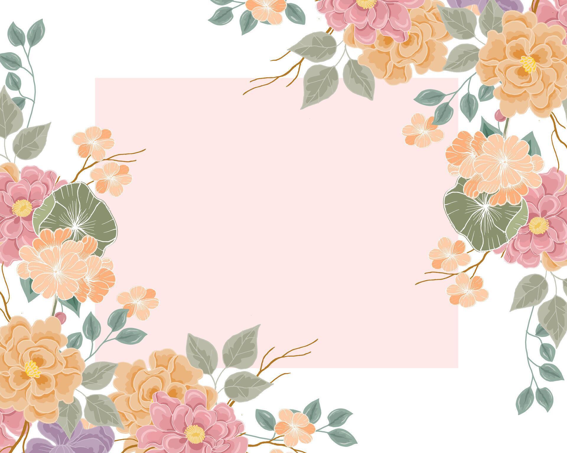 Soft Pastel Rose Flower Border Stock Free