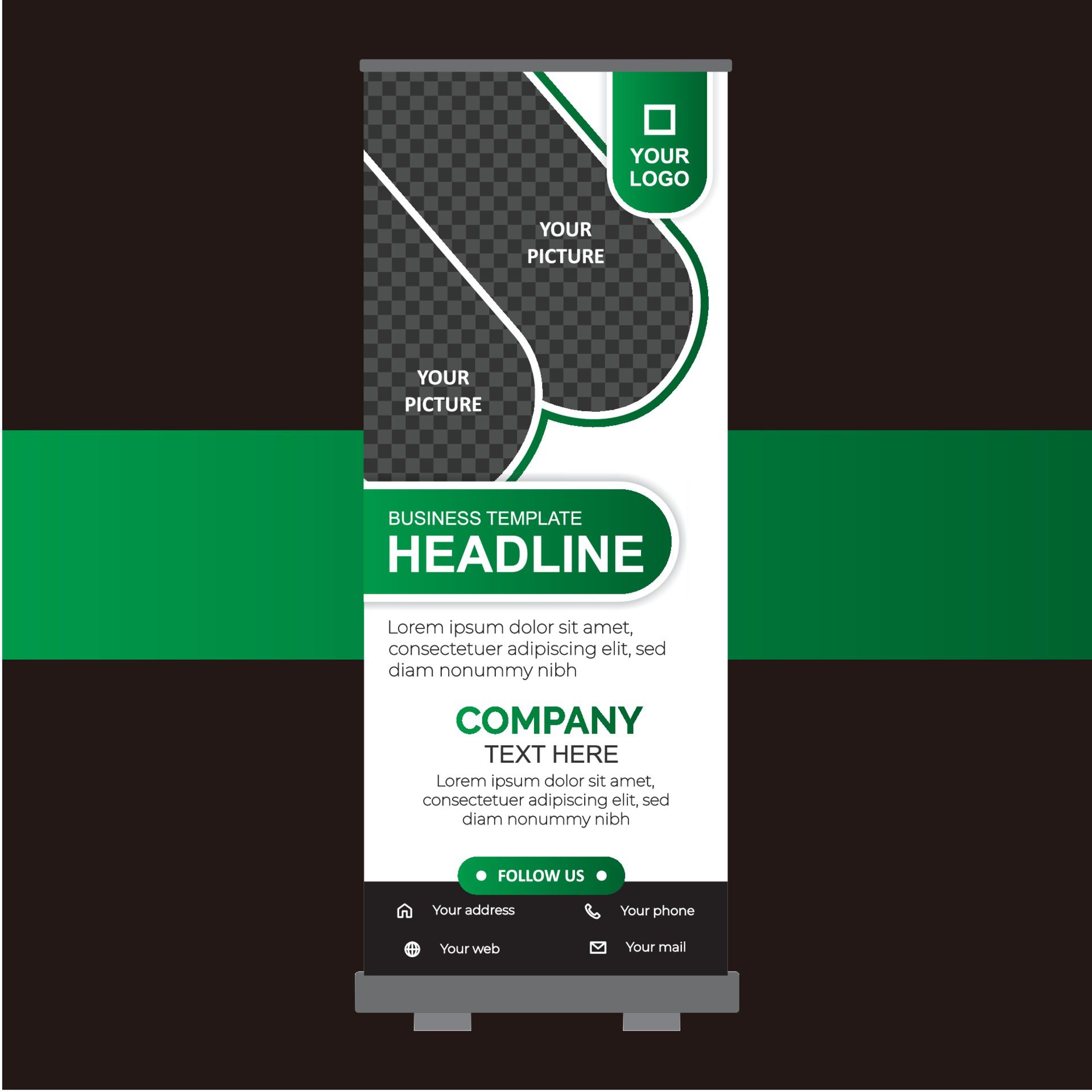 Roll up banner design template Free Vector Free Vector