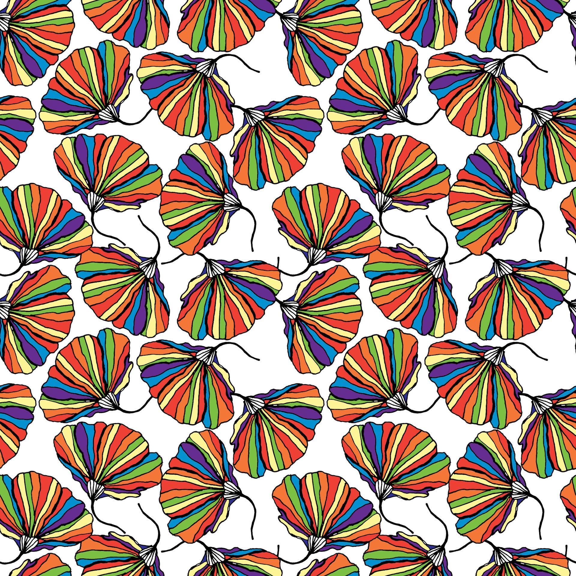 Seamless petals flower, Rainbow multicolor pattern background, Vector drawing design for fashion clothes, wallpaper, decoration other. Stock Free