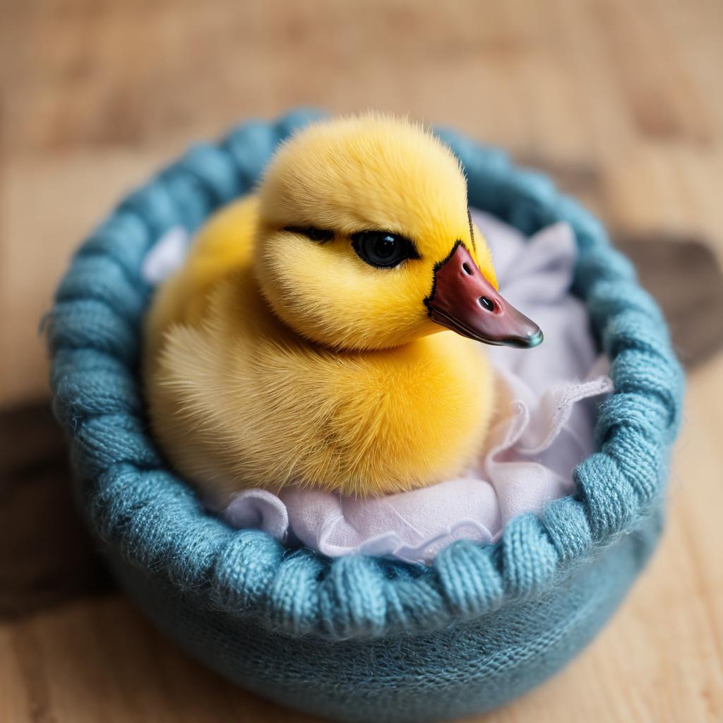 Make a baby duck by @ai_generated