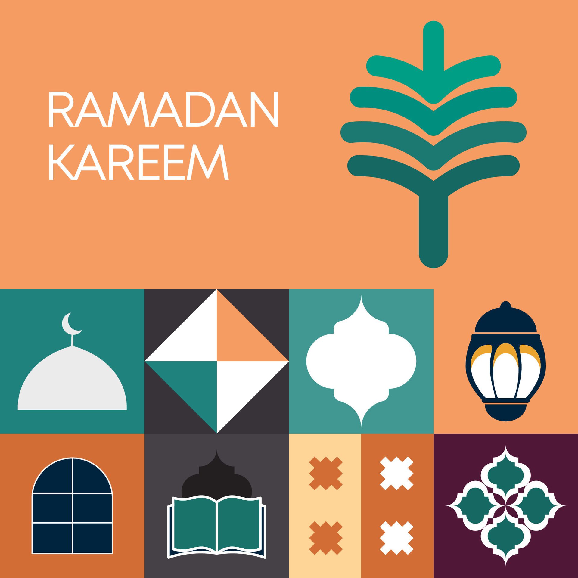 Ramadan Kareem,Islamic greeting card template with ramadan for wallpaper design,poster, media banner. Free Vector