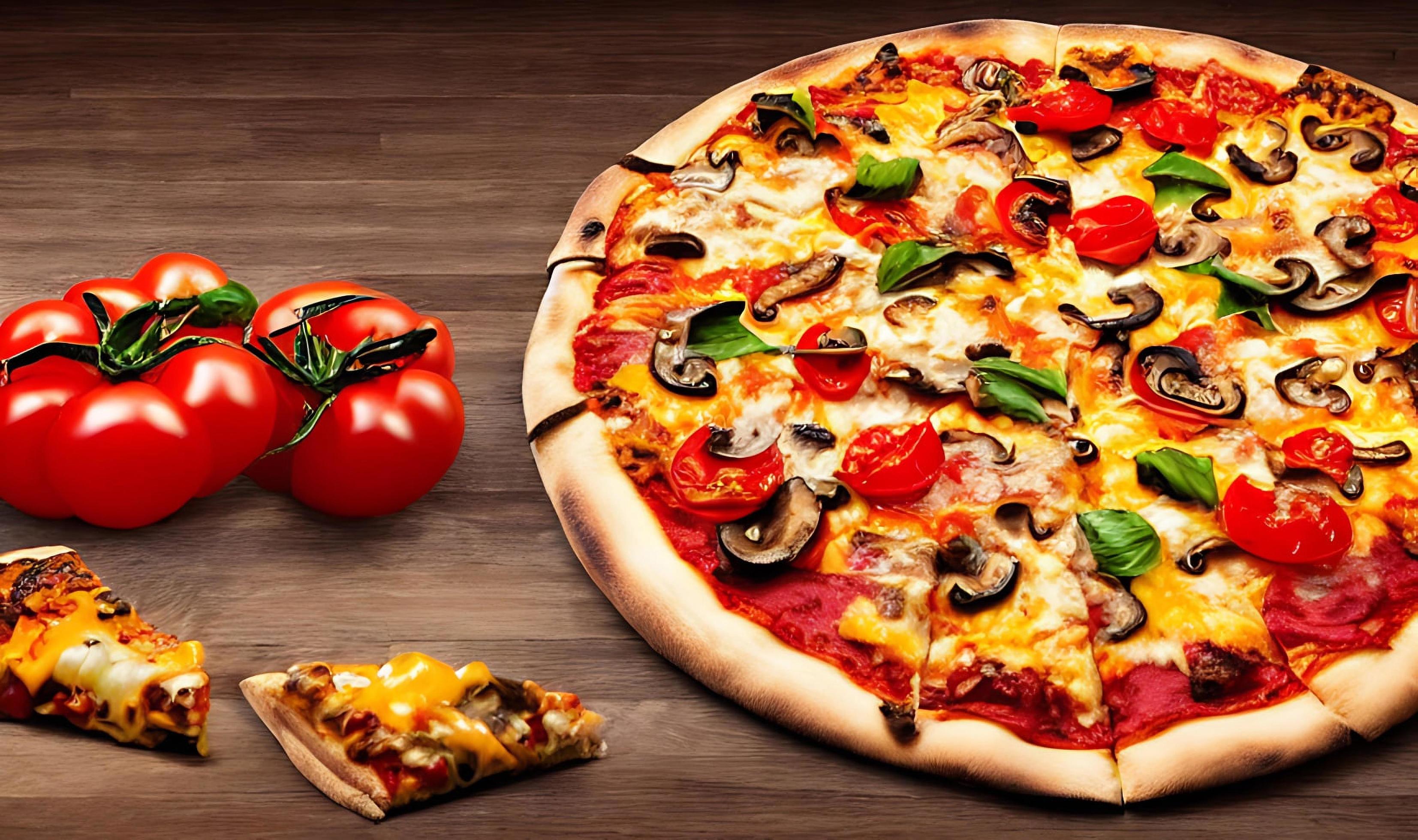 Pizza. Traditional Italian cuisine fast food. Stock Free