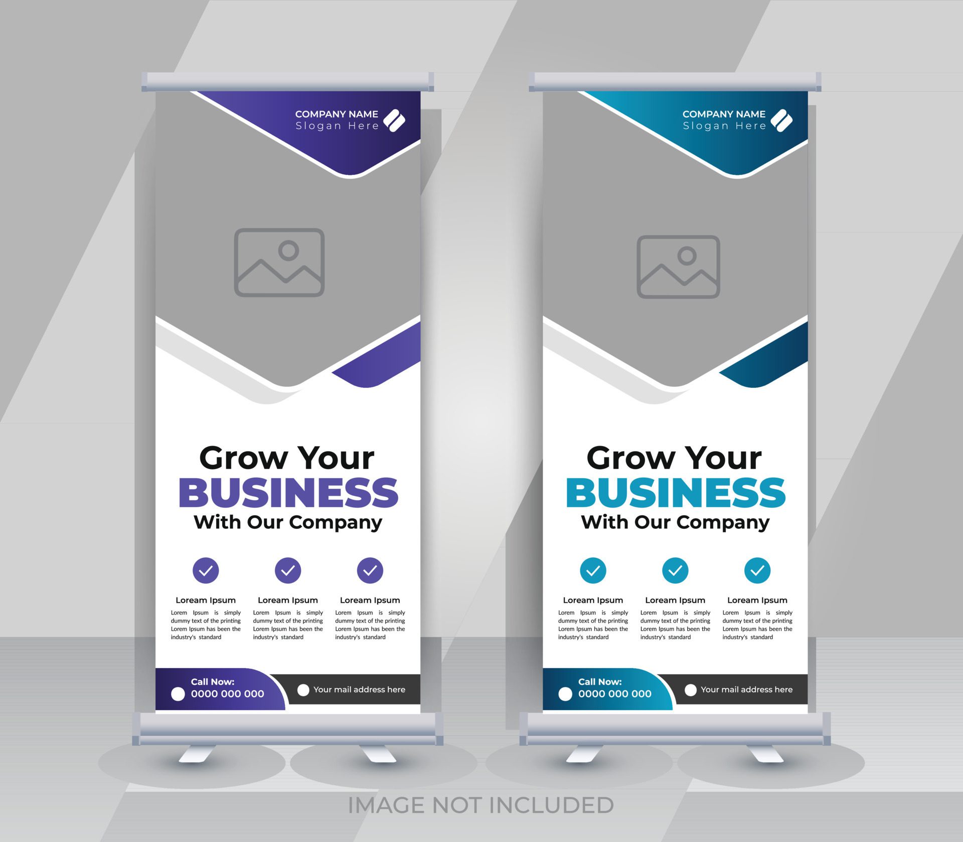 Creative business marketing agency roll up banner template or pull up banner design Free Vector