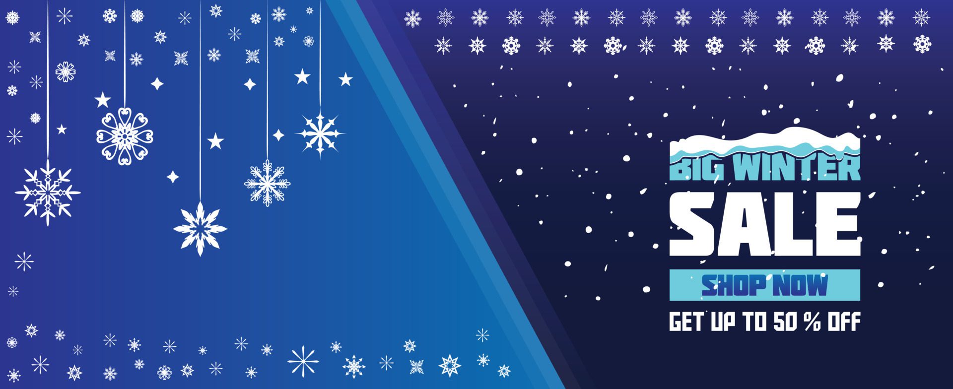 Winter sale design banner. Christmas, new year, shopping promotion. free Vector illustration. Free Vector