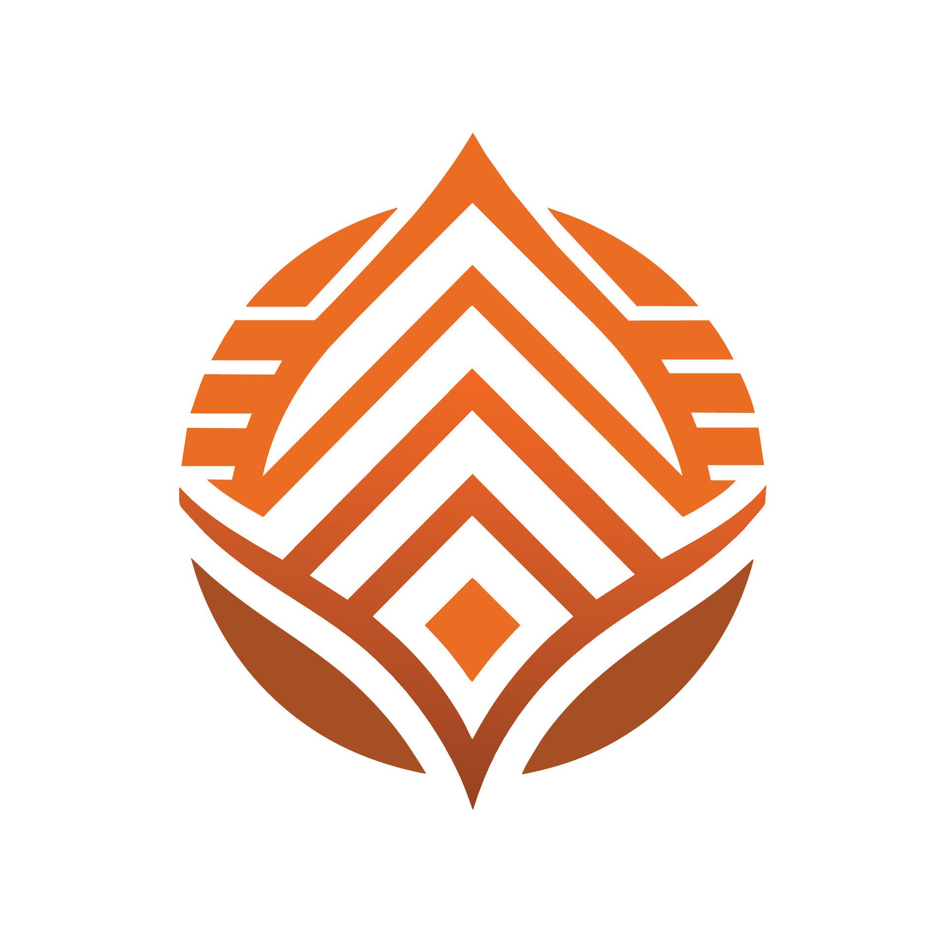 A minimalist logo design in orange and white colors for a company, Simple and understated logo incorporating abstract shapes or patterns Free Vector