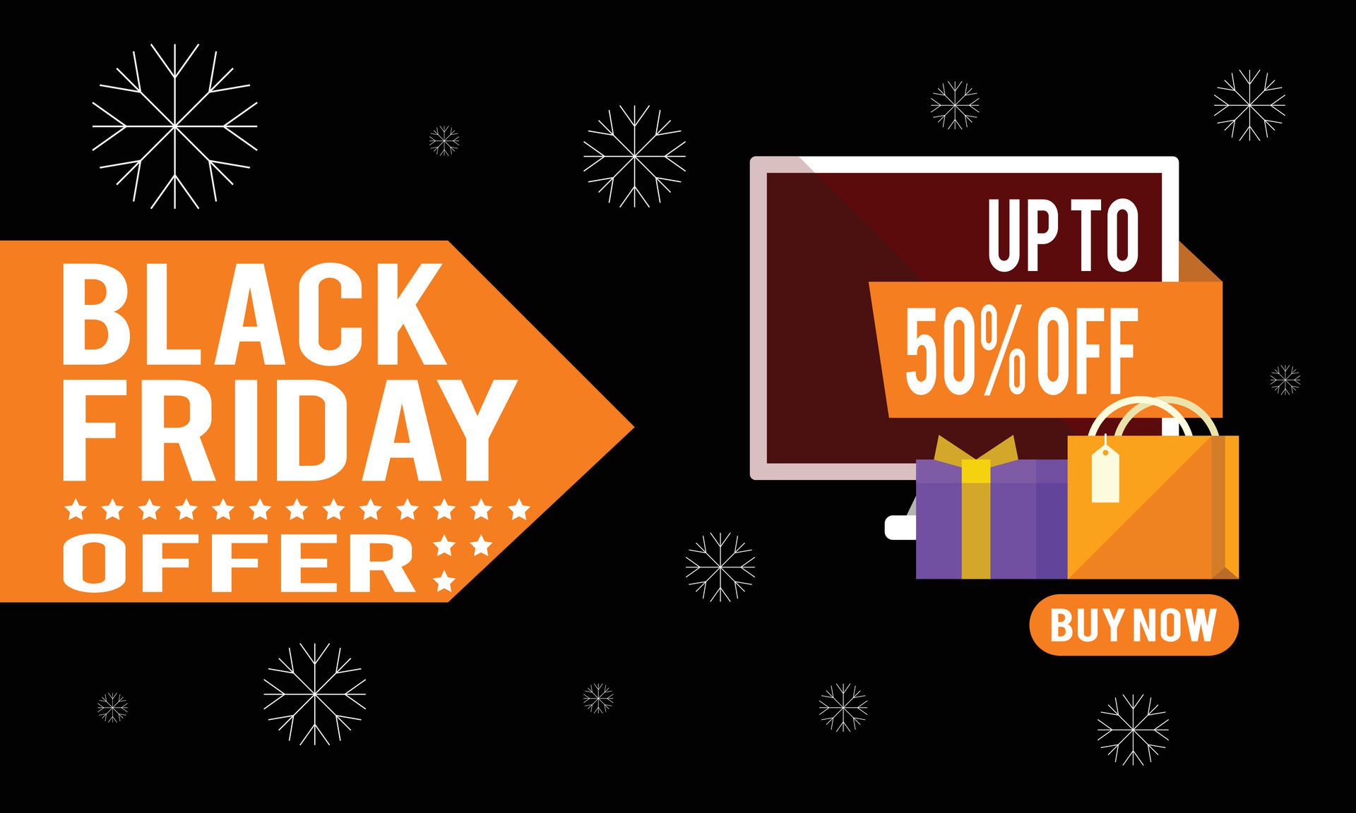 Black Friday Discount Banner Design. Free Vector