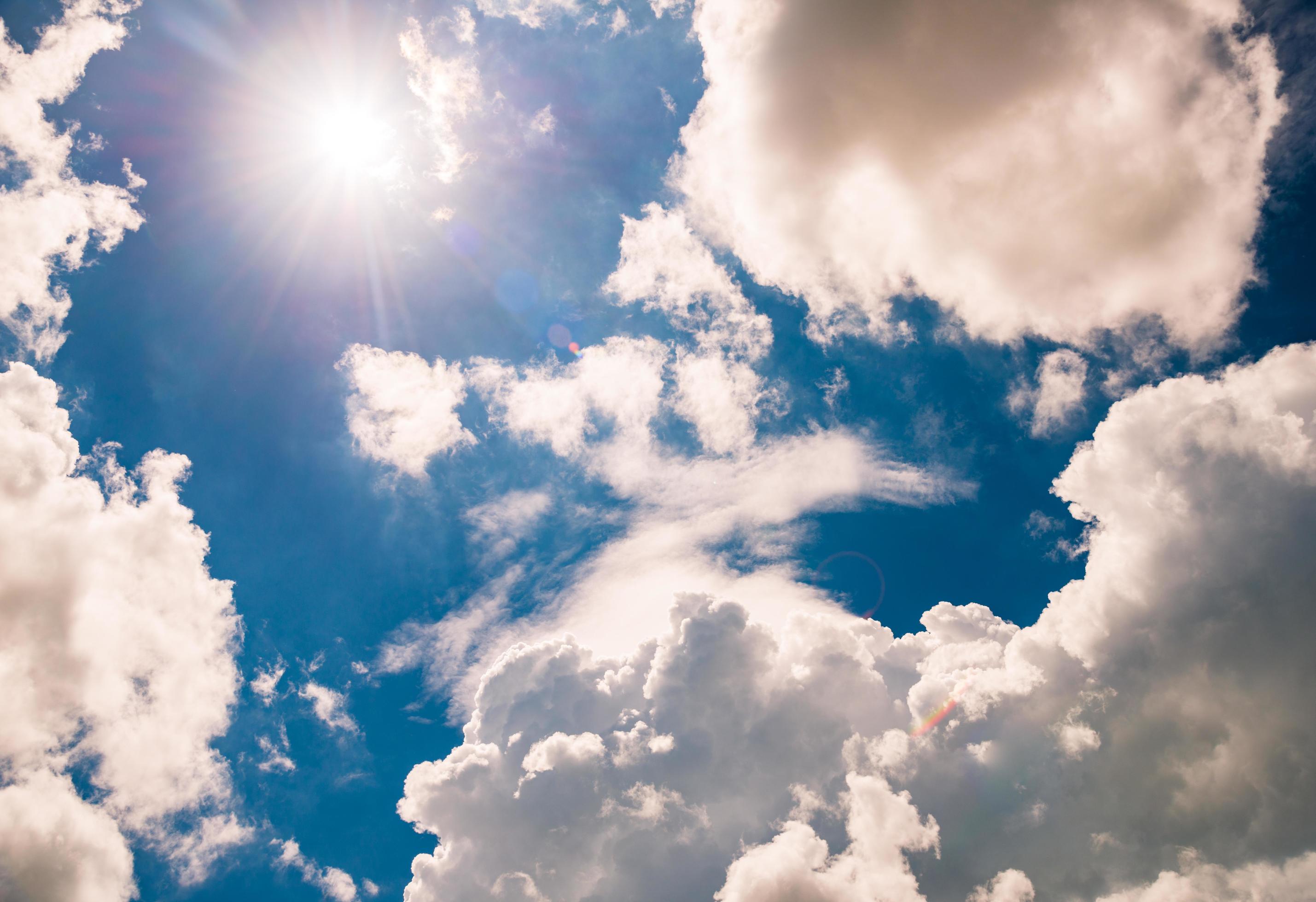 The beautiful sky and clouds in Sunny day. Stock Free