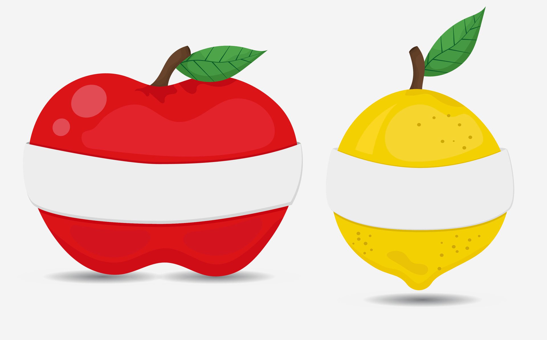 fruit apple and lemonade with blank text space banner Free Vector