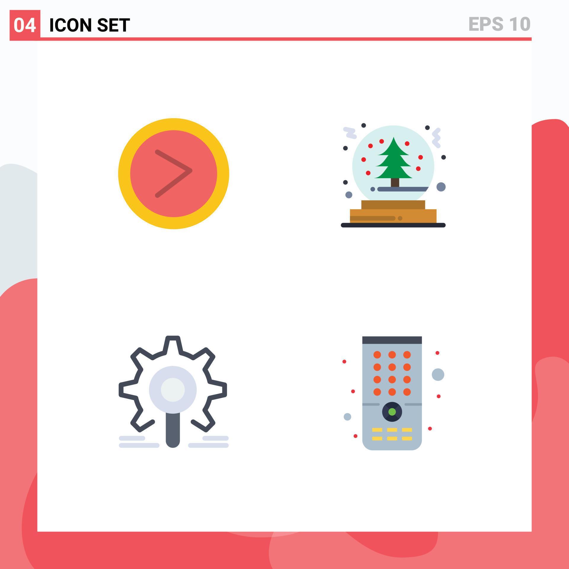 
									Modern Set of 4 Flat Icons and symbols such as arrow gear user snowball research Editable Vector Design Elements Stock Free