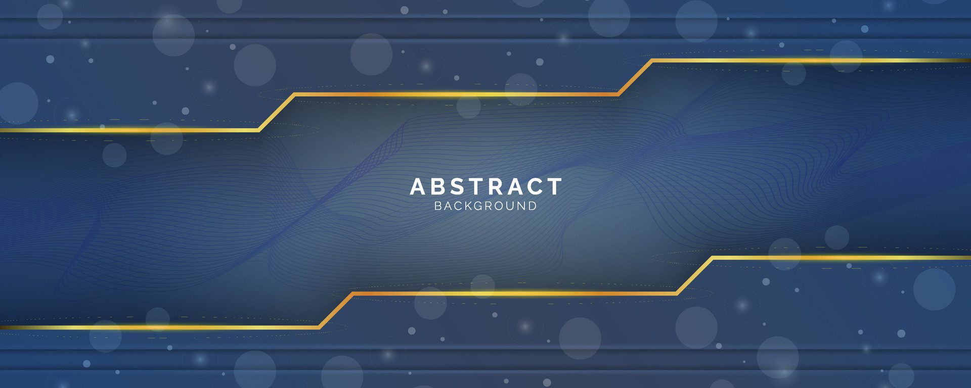 Futuristic dark blue abstract gaming background with gold lines and shadow, geometric shape overlap layers, graphic pattern banner template design Free Vector