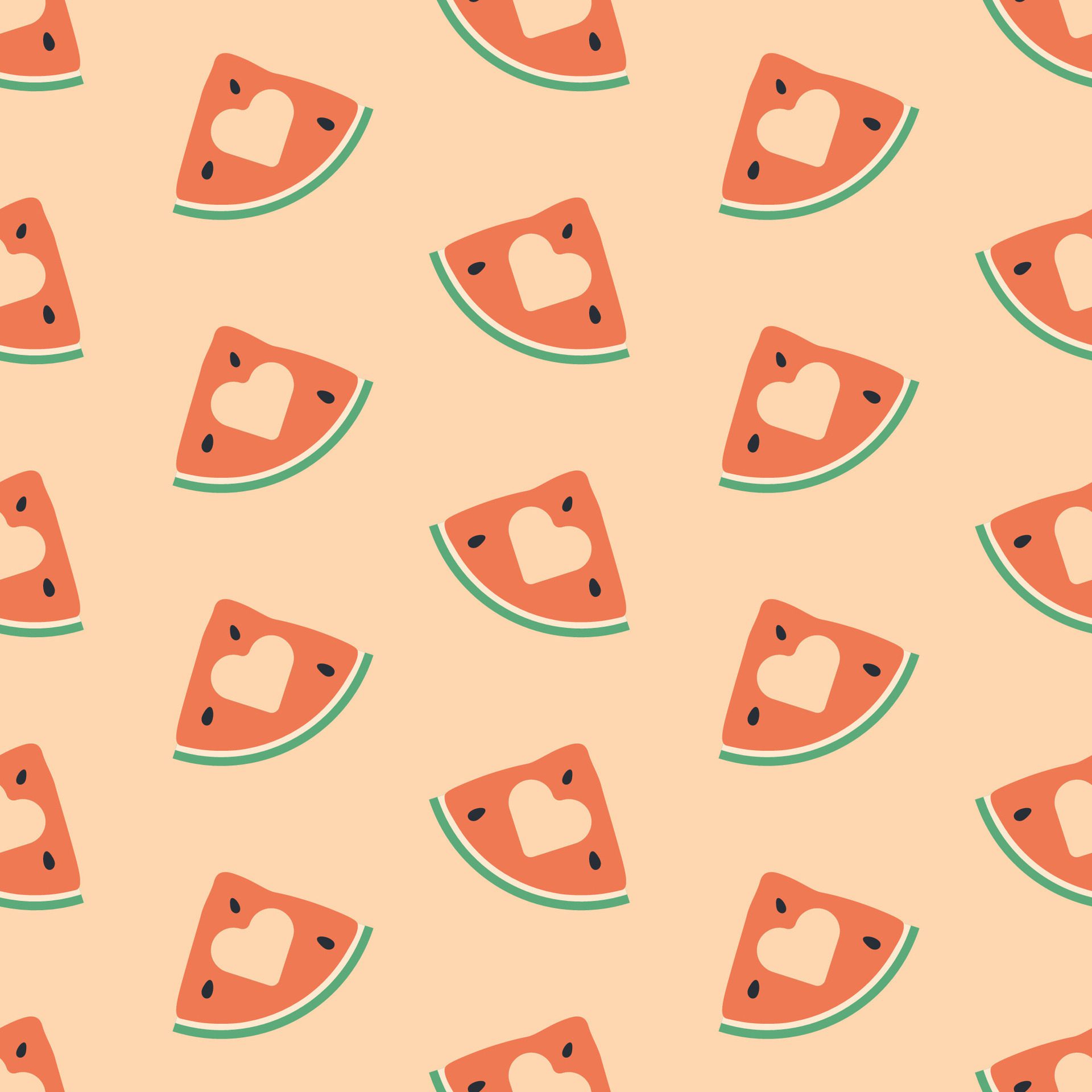 Watermelon Seamless Pattern, watermelon slice Free Vector