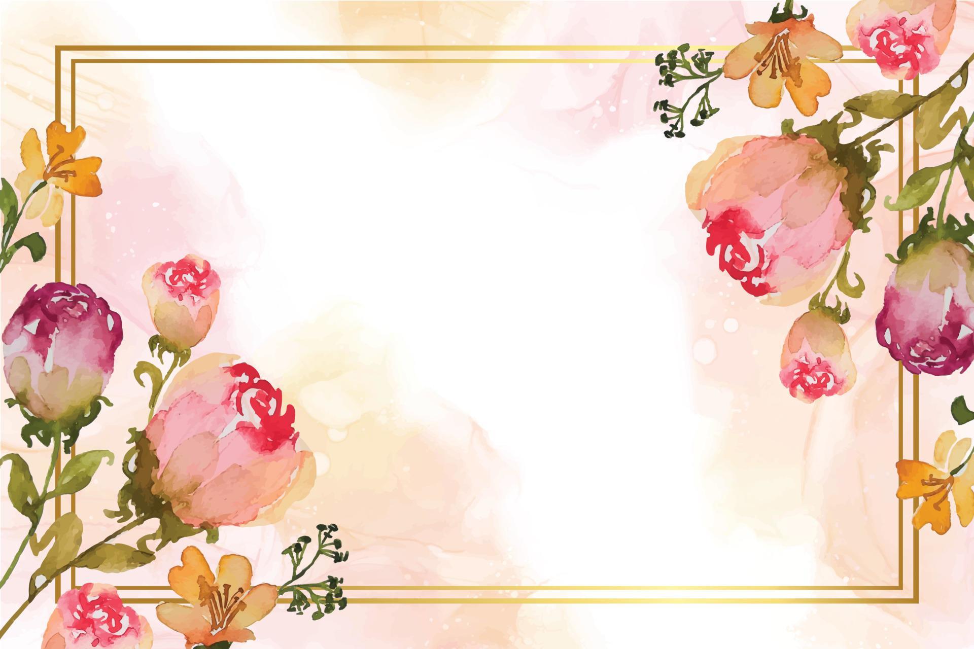 watercolor flower frame background Stock Free and Free SVG