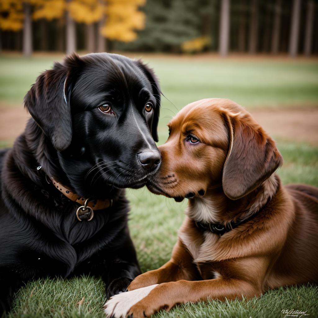 A black (full) golden/labrador by @ai_generated