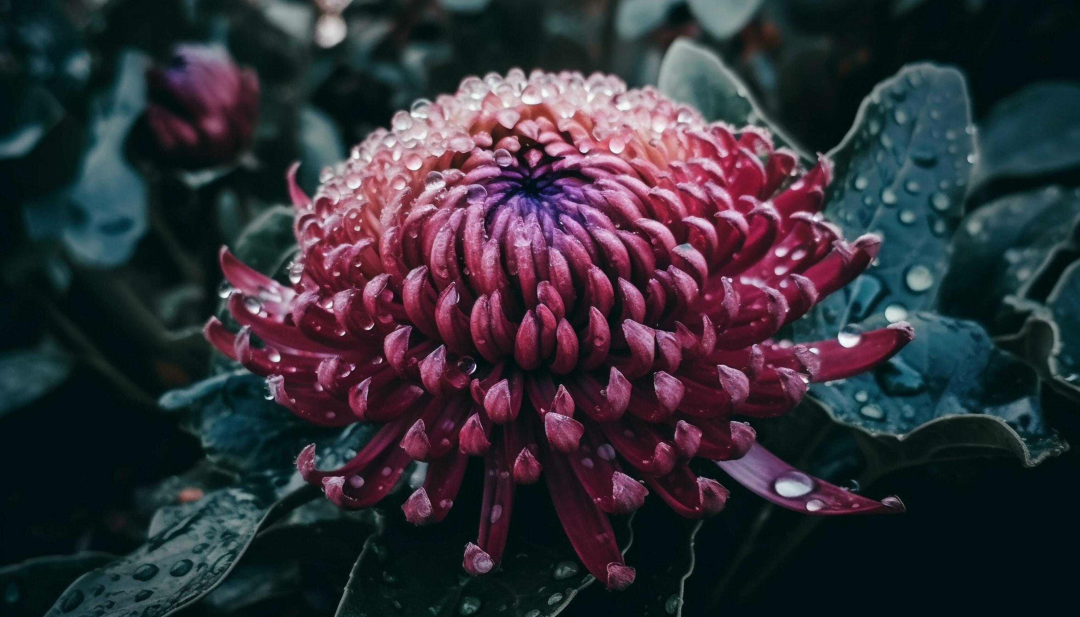 Freshness and beauty in nature a wet, multi colored flower bouquet generated by AI Stock Free