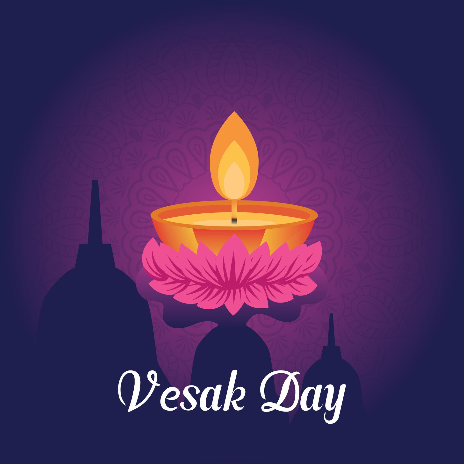 Flat vertical poster template for vesak day illustration festival celebration social media post and vesak day Banner Free Vector