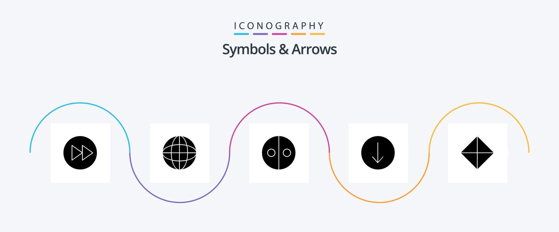 
									Symbols and Arrows Glyph 5 Icon Pack Including symbolism. safety. equality. down. arrow Stock Free