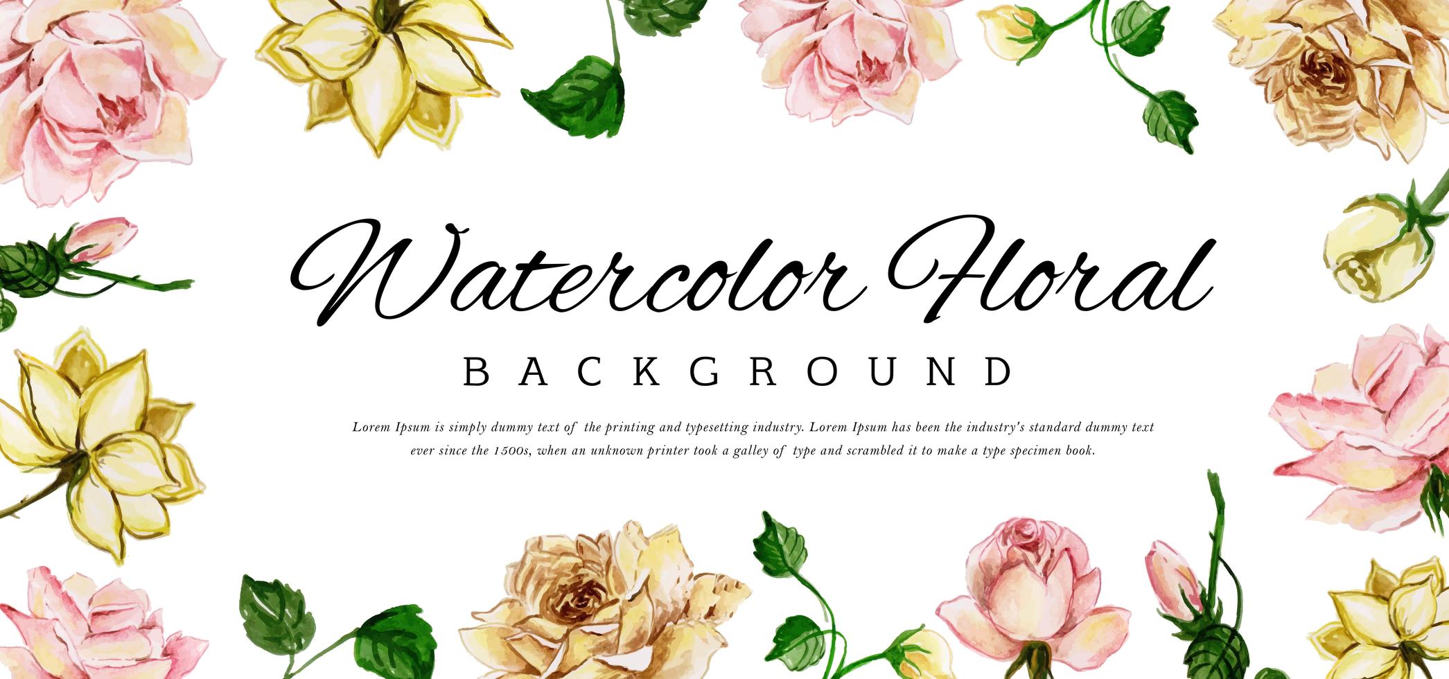 Watercolor Flowers Banner Stock Free