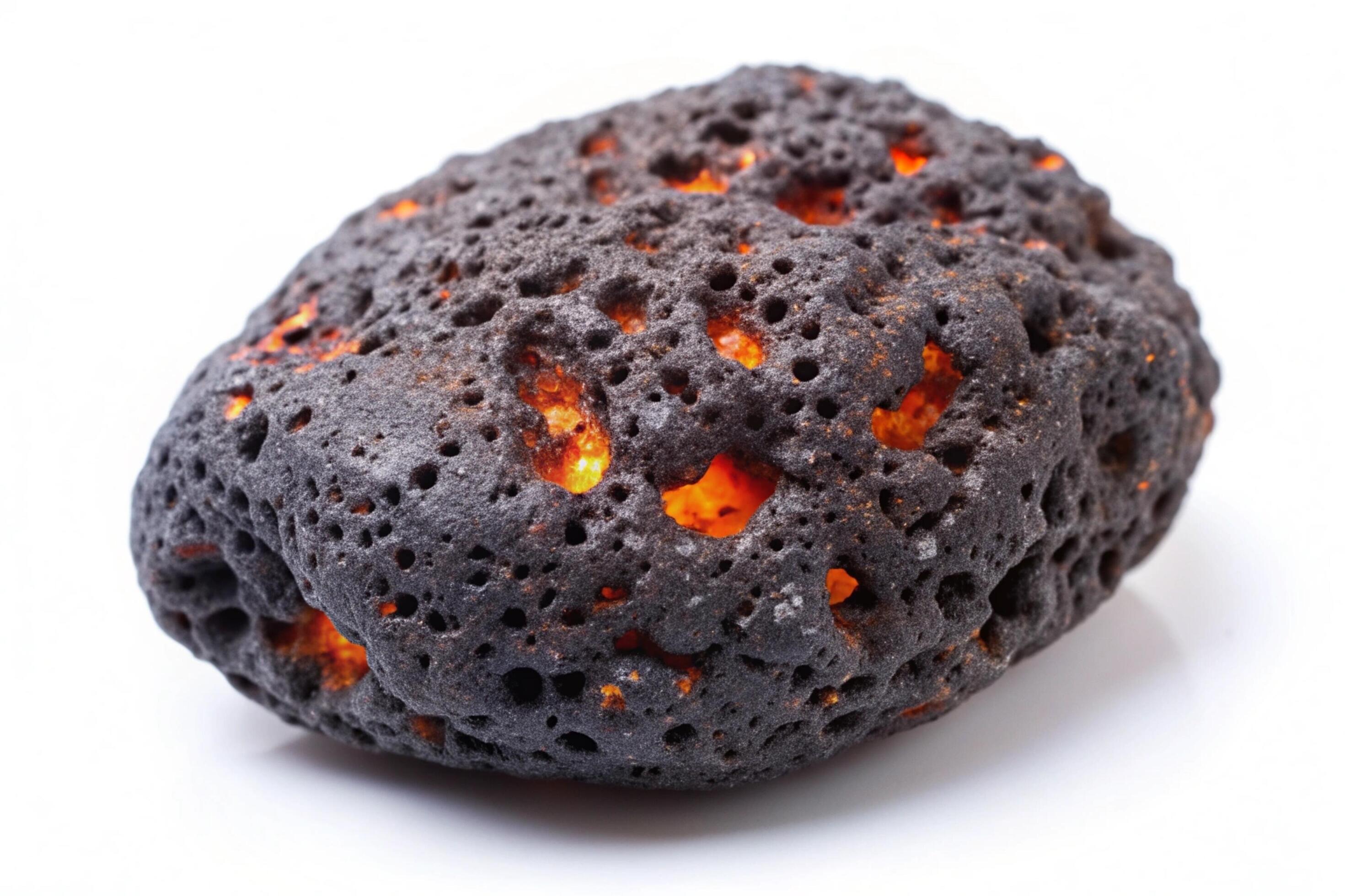 Lava stone isolated on white background Stock Free