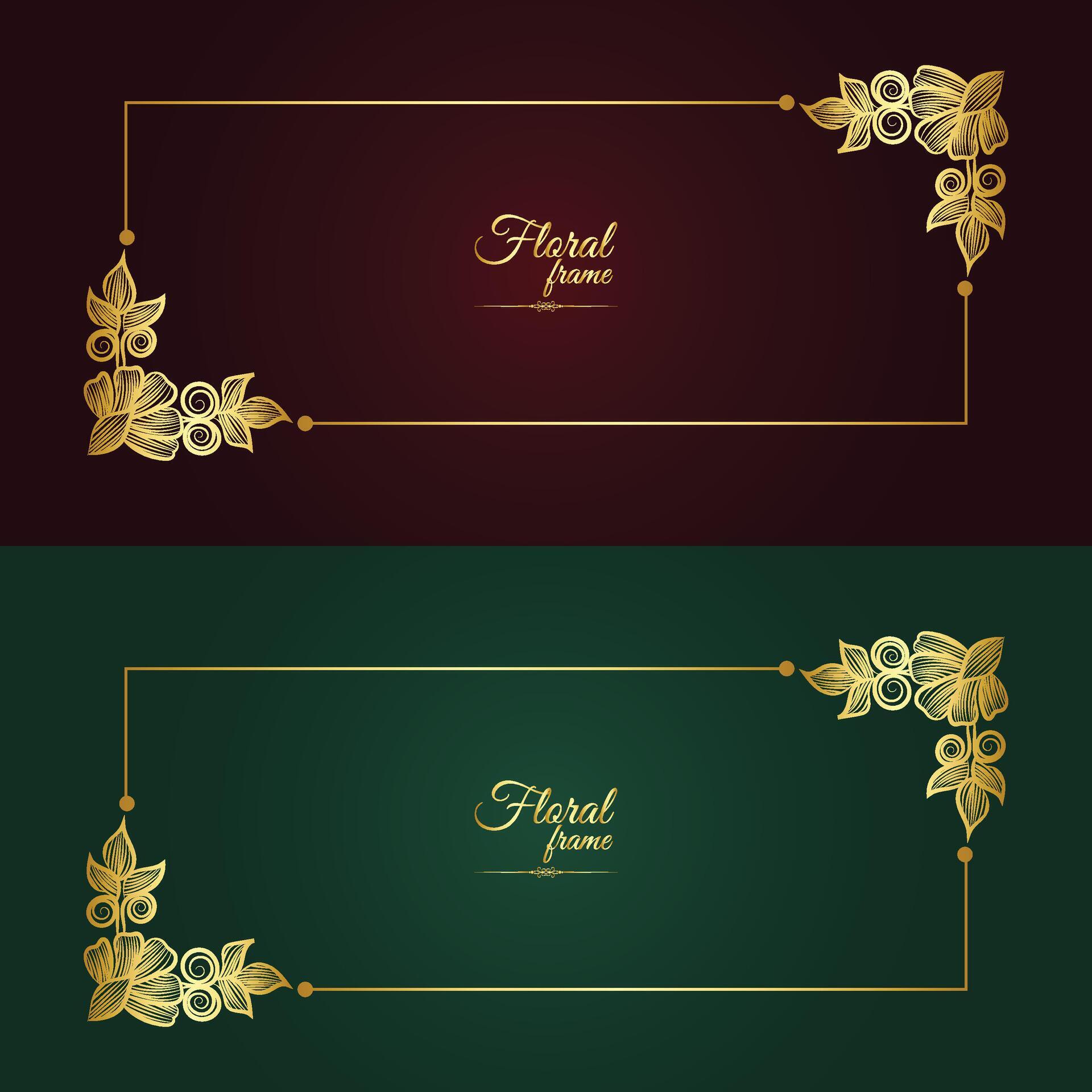 Stock Free Flower Decorative Gold Frames And luxury Floral frame Stock Free