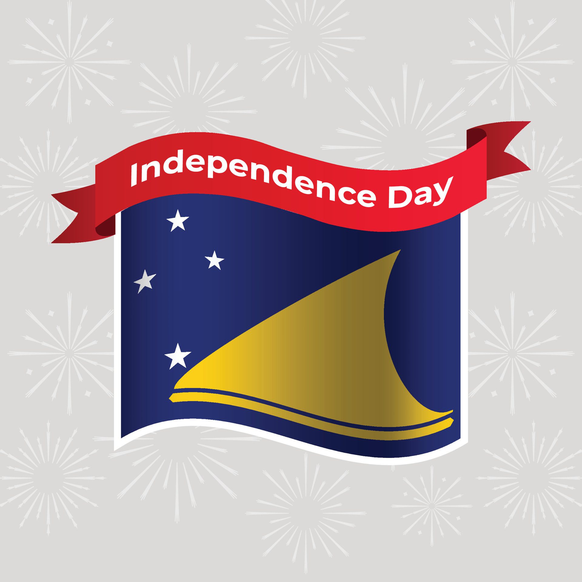 Tokelau Wavy Flag Independence Day Banner Background Free Vector