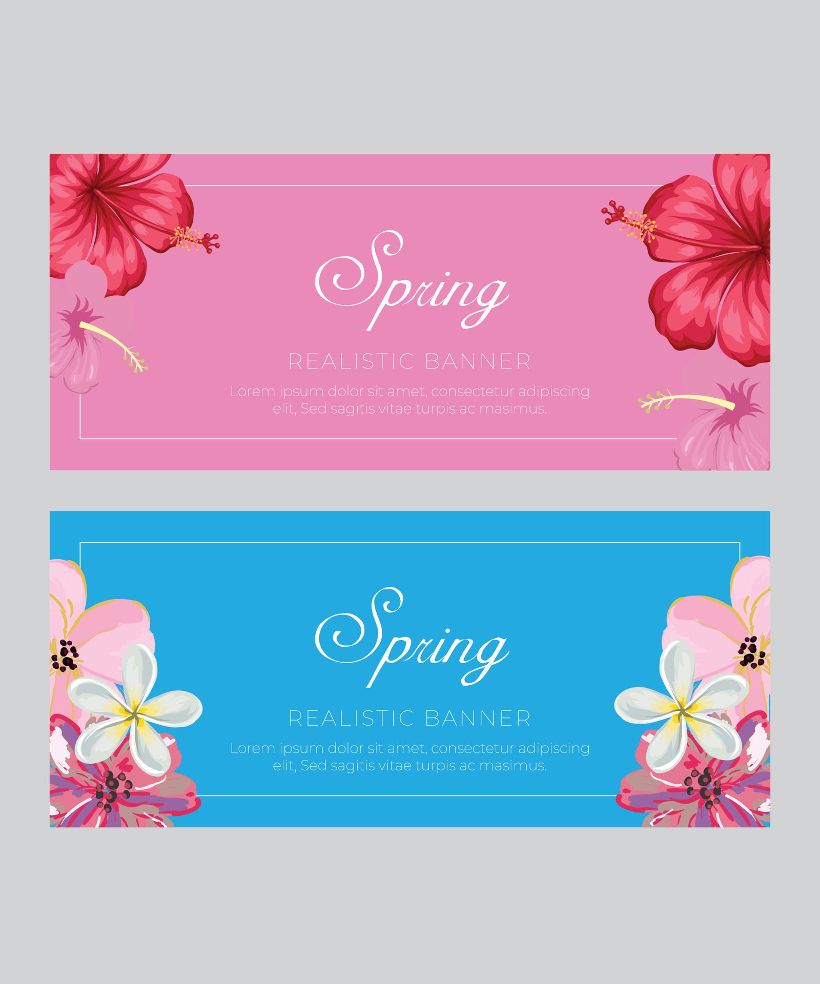 Watercolor spring sale banner collection design Free Vector